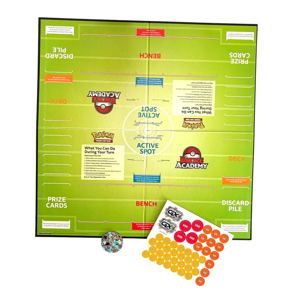 Pokémon TCG Battle Academy 2020 Two-Player Replacement Board & Damage Counters